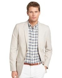 Beige Seersucker Blazer