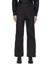 Omar Afridi Black Crinkled Trousers