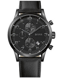 Black Leather Watch