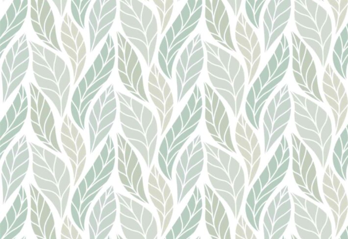 Seamless Green Leaves Patterns Wallpaper Mural