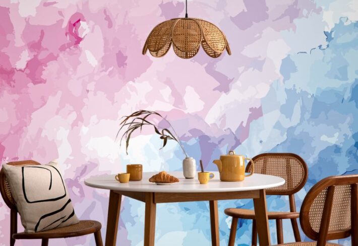 Colorful Abstract Wallpaper Mural for Dinning Room