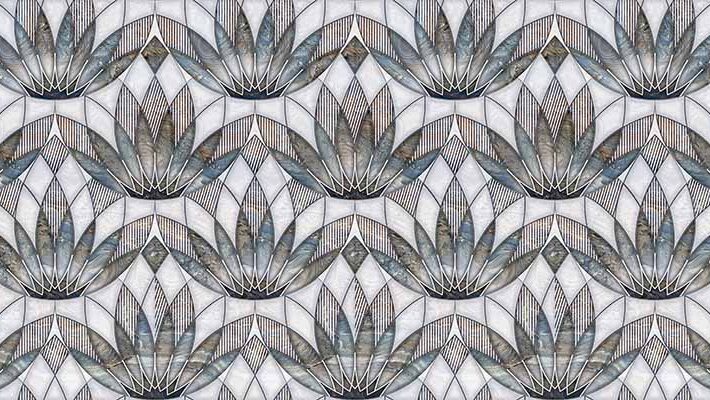 Kamal, Lotus Wall Tiles Pattern Wallpaper Mural