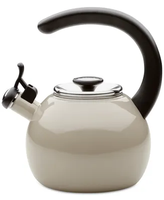 Circulon Enamel on Steel 2-Qt. Whistling Teakettle with Flip-Up Spout