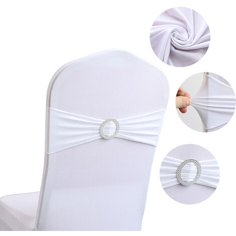 AlwaysH 60 Pack Spandex Stretch Sashes with Sliding Buckle for Wedding ...