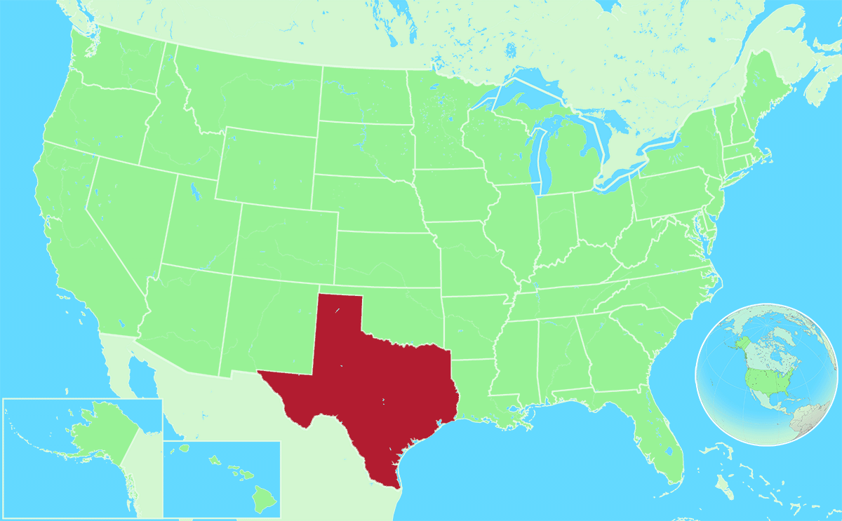 Texas locator map