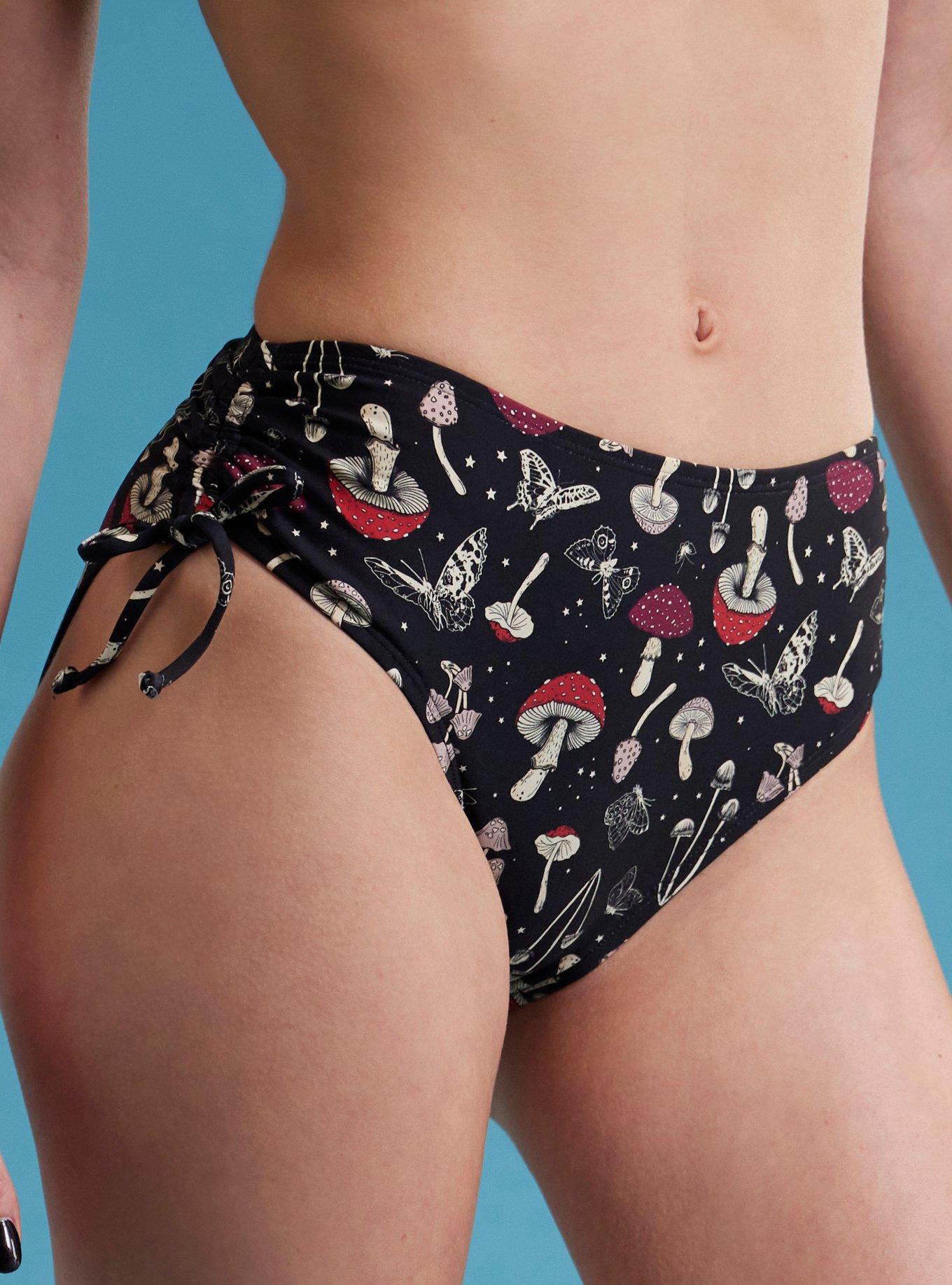 Mushroom Butterfly Ruched Swim Bottoms, , hi-res