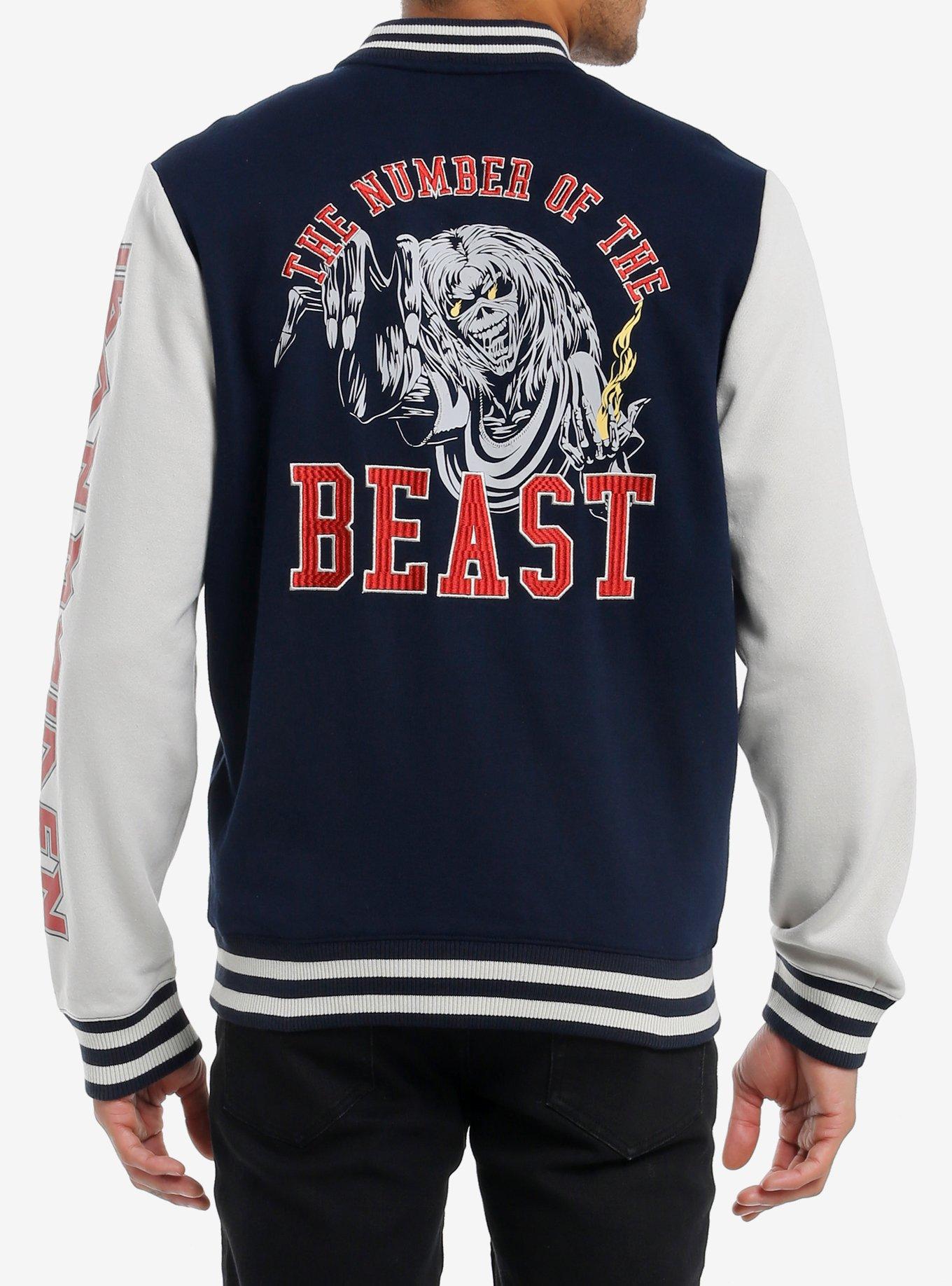 Iron Maiden Number Of The Beast Varsity Jacket, , hi-res