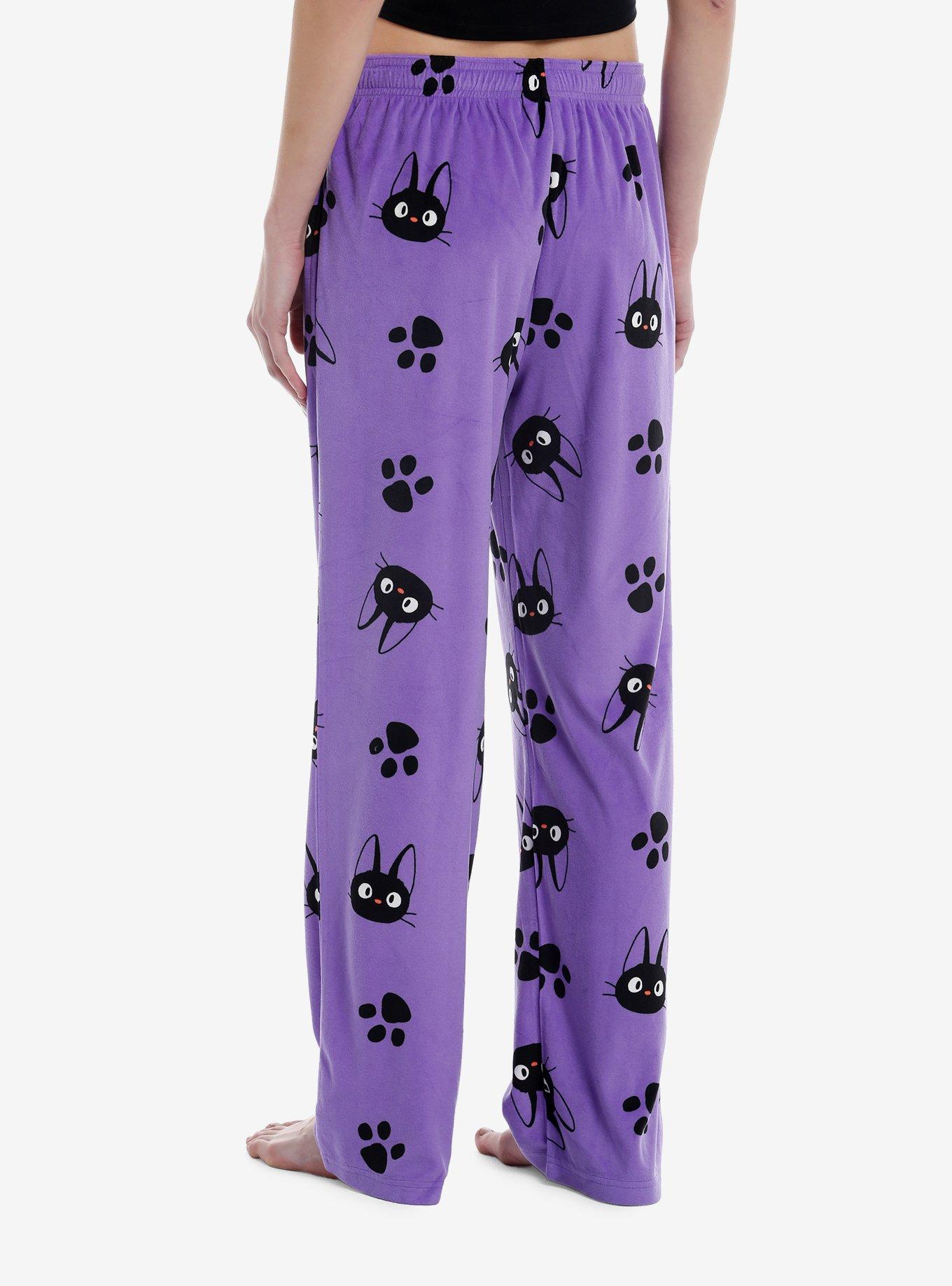 Studio Ghibli® Kiki's Delivery Service Jiji Purple Pajama Pants, , hi-res