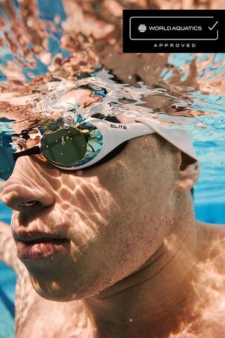 Elite Hydrodynamic Black Racer Swimming Goggles