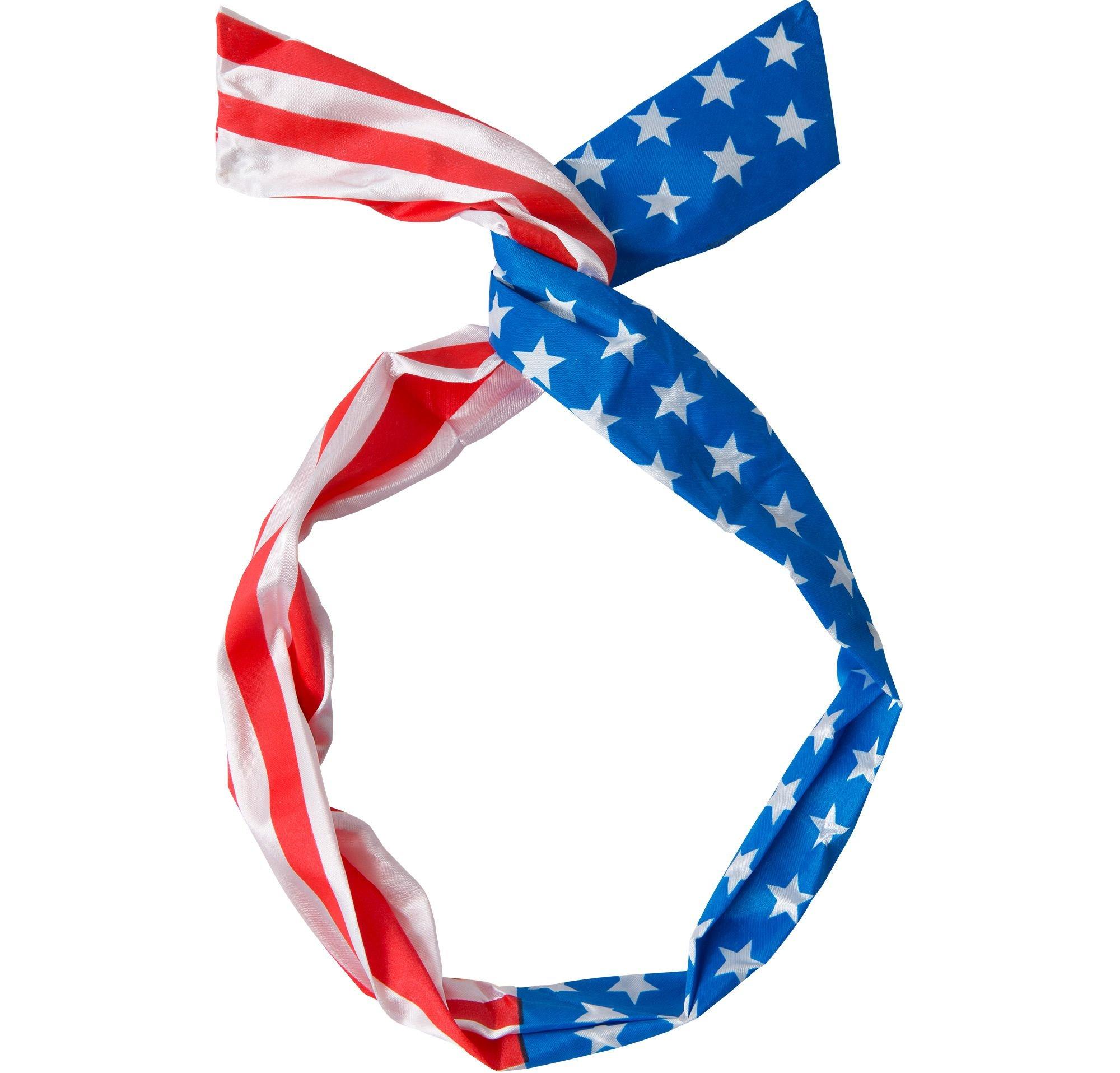 Patriotic American Flag Rockabilly Head Scarf 34in 