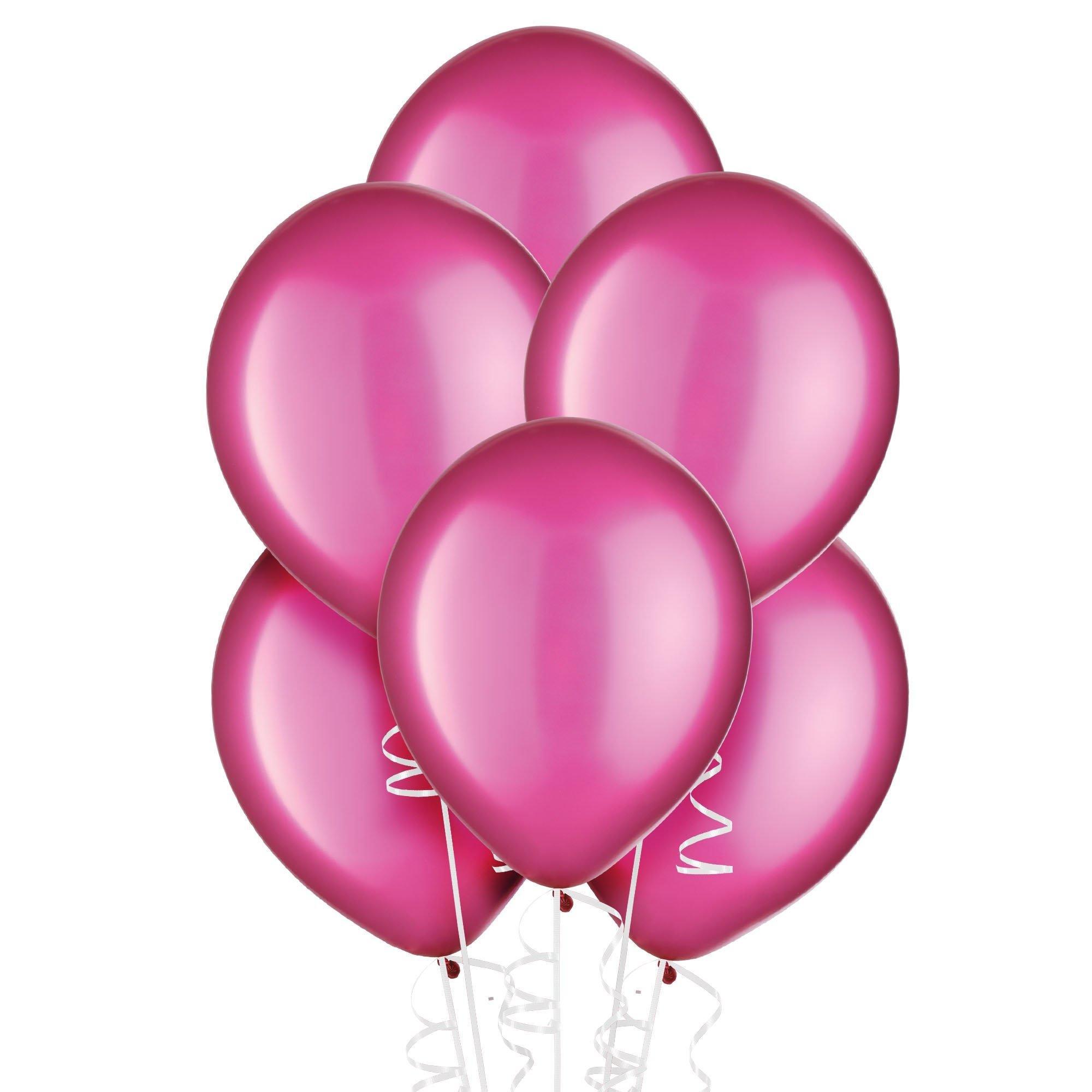 Bright Pink Pearl Latex Balloons