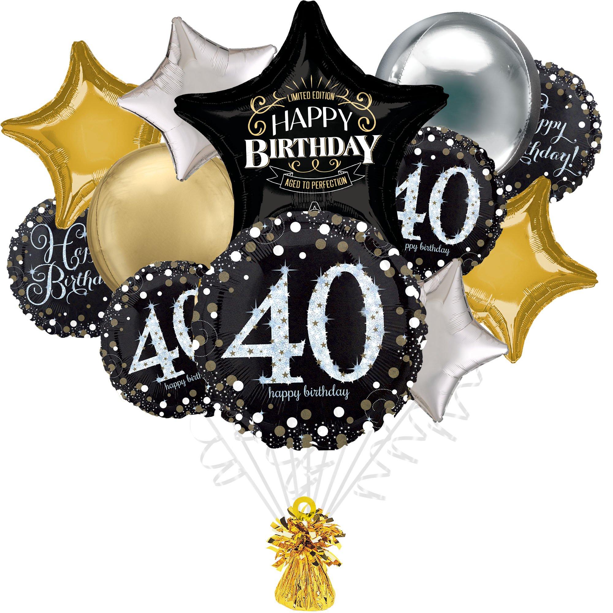 Sparkling Celebration 40th Birthday Foil Balloon Bouquet