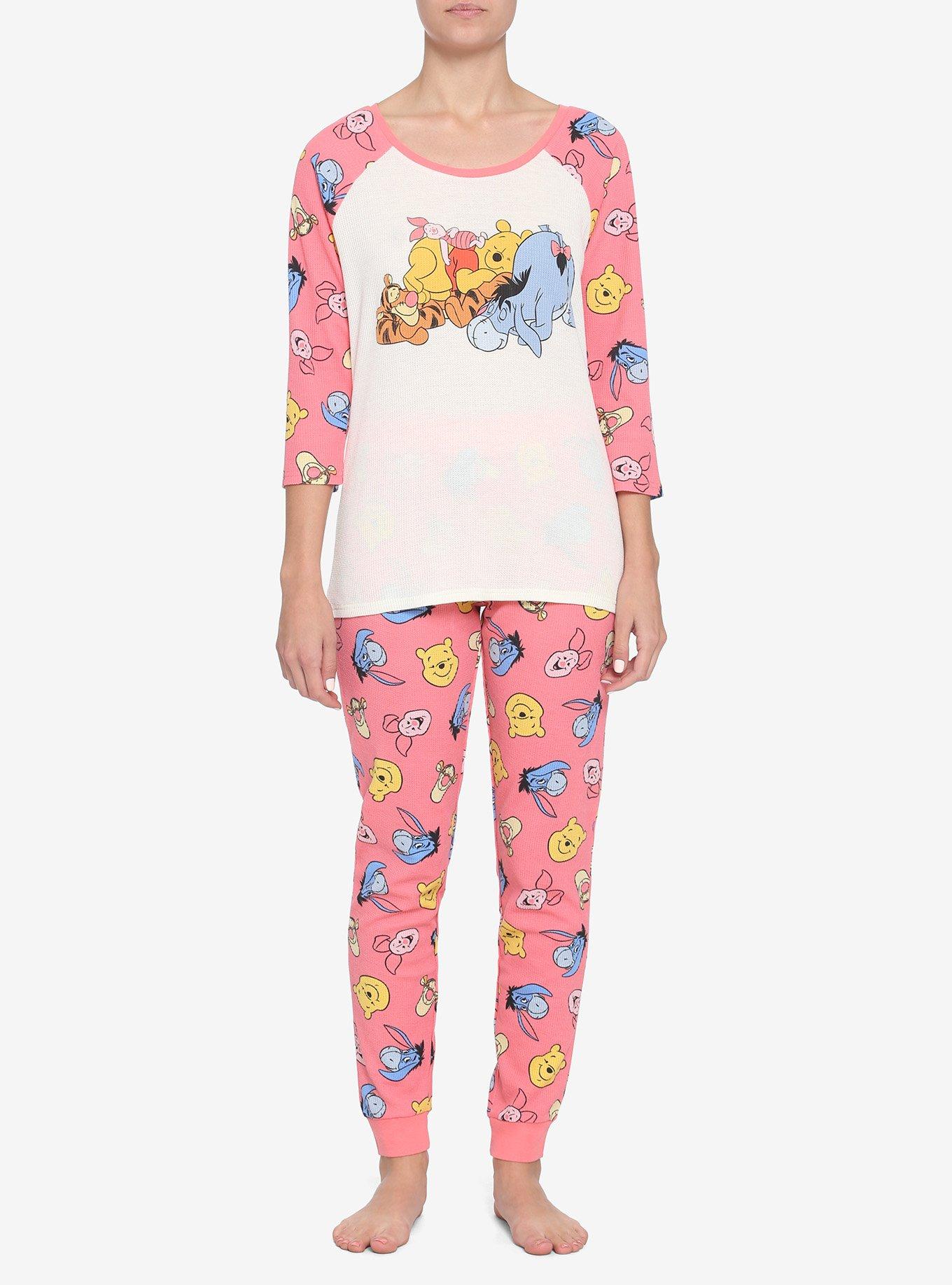 Disney Winnie The Pooh Characters Girls Thermal Pajama Set | Hot Topic