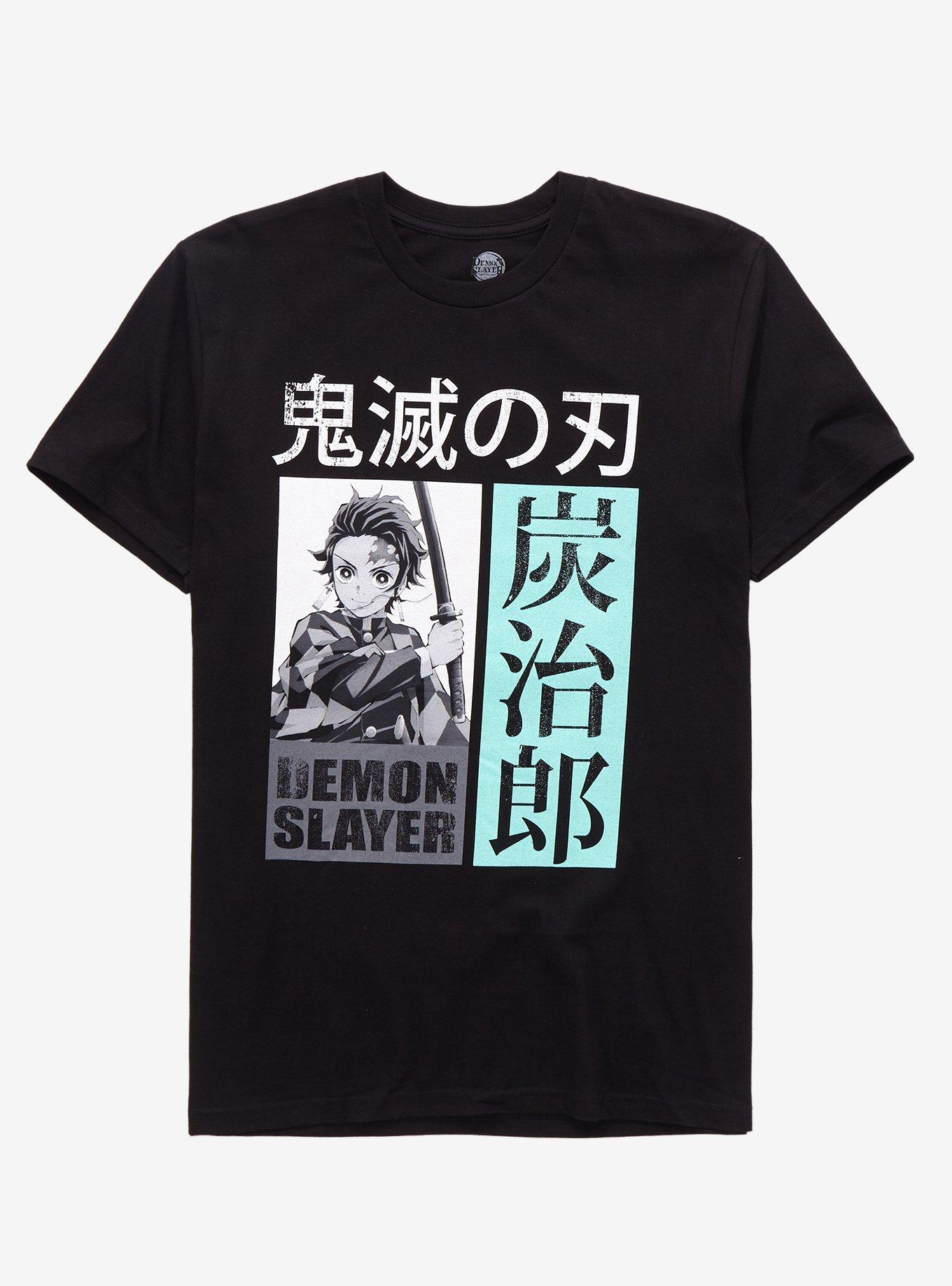 Demon Slayer: Kimetsu no Yaiba Tanjiro Kanji Youth T-Shirt - BoxLunch Exclusive, BLACK, hi-res