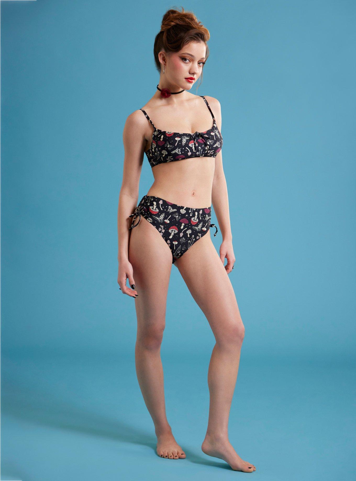 Mushroom Butterfly Ruched Swim Bottoms, , hi-res