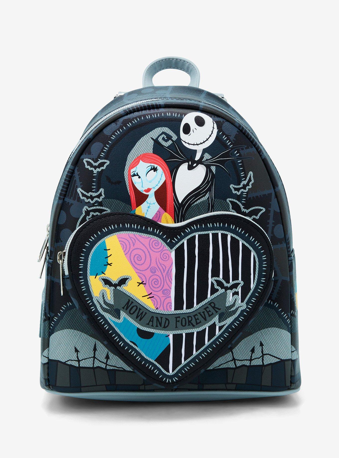 Loungefly The Nightmare Before Christmas Jack & Sally Split Heart Mini Backpack