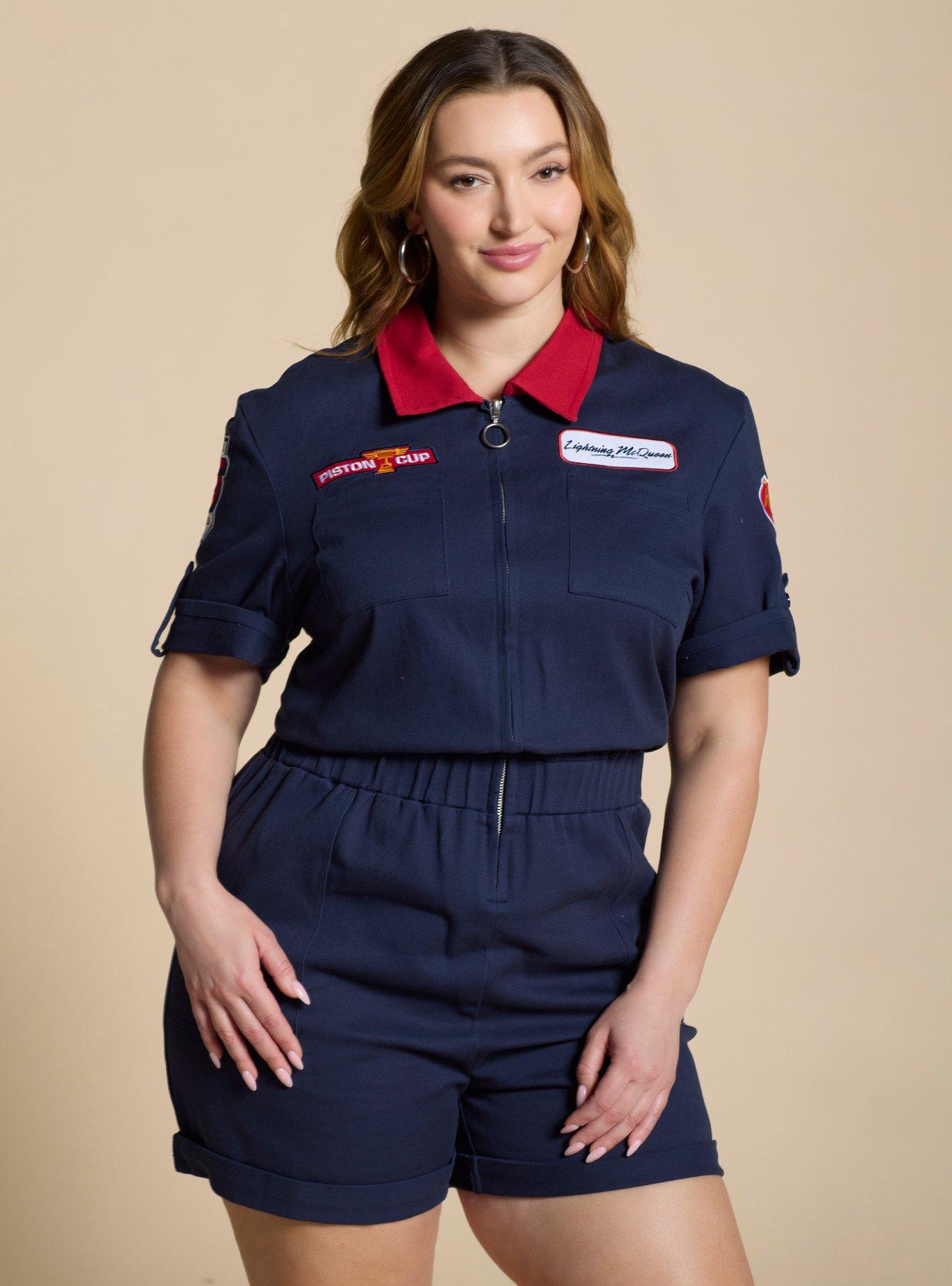 Disney Pixar Cars Lightning McQueen Mechanic Women's Plus Size Jumpsuit - BoxLunch Exclusive