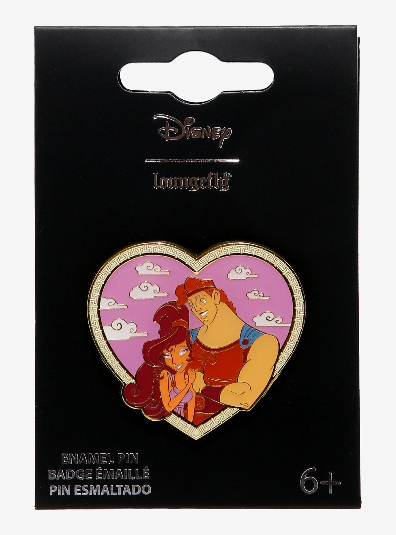 Loungefly Disney Hercules Meg & Hercules Heart Enamel Pin - BoxLunch Exclusive, , hi-res