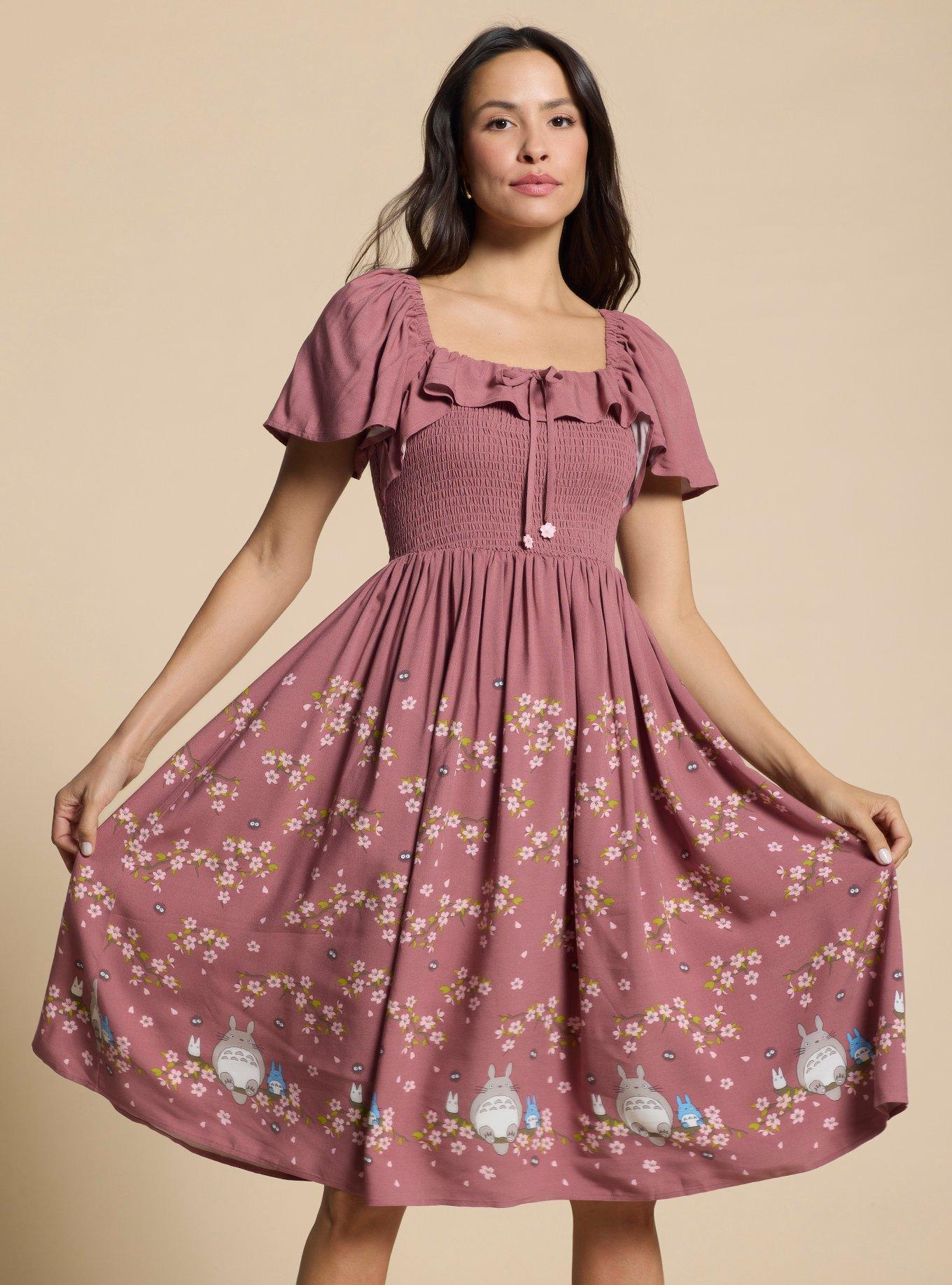 Her Universe Studio Ghibli® My Neighbor Totoro Cherry Blossom Midi Dress — BoxLunch Exclusive