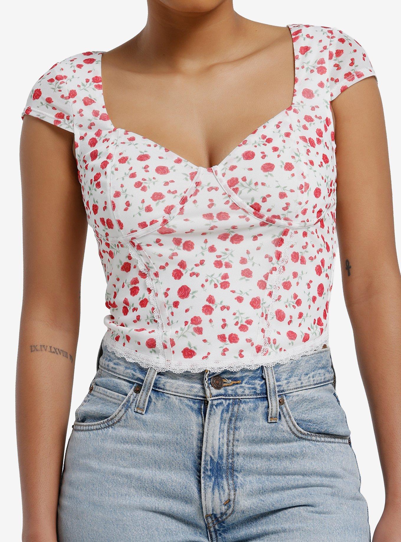 Sweet Society Roses Girls Corset Top, , hi-res