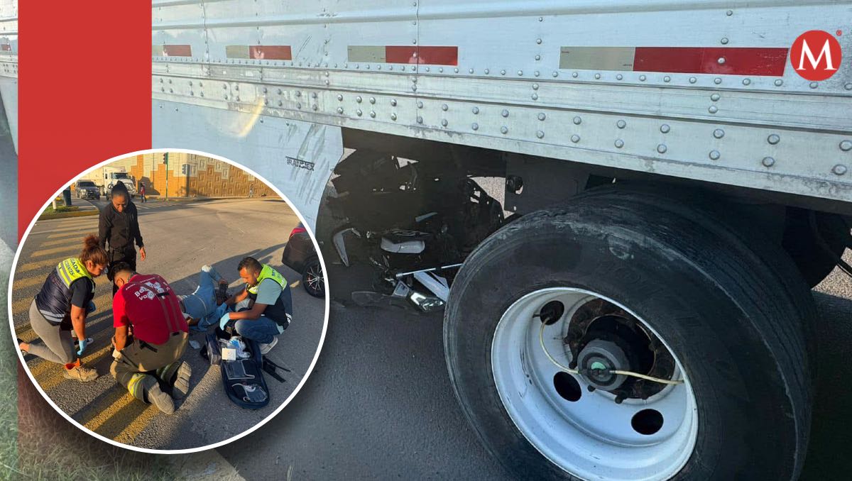 Hombre se salva de ser aplastado por tráiler en Altamira. (Alberto Cano)