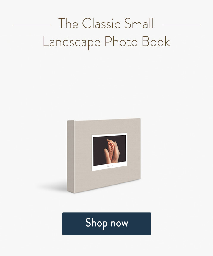 Classic Small Landscape Photo Book with family on the cover.