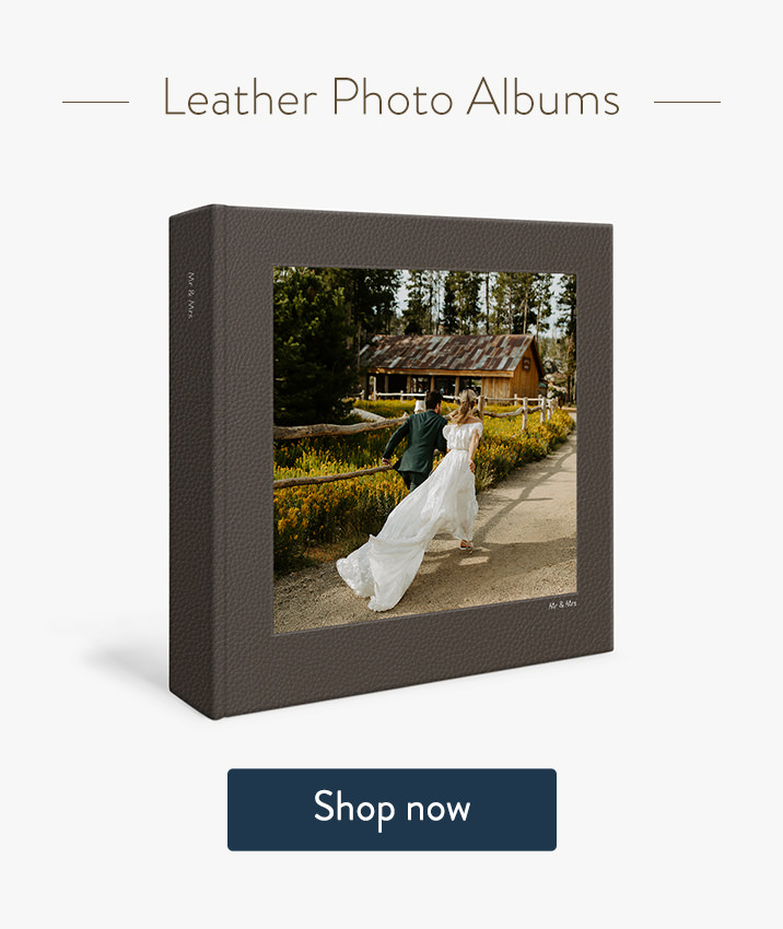 Leather Photo Album with couple on the cover.