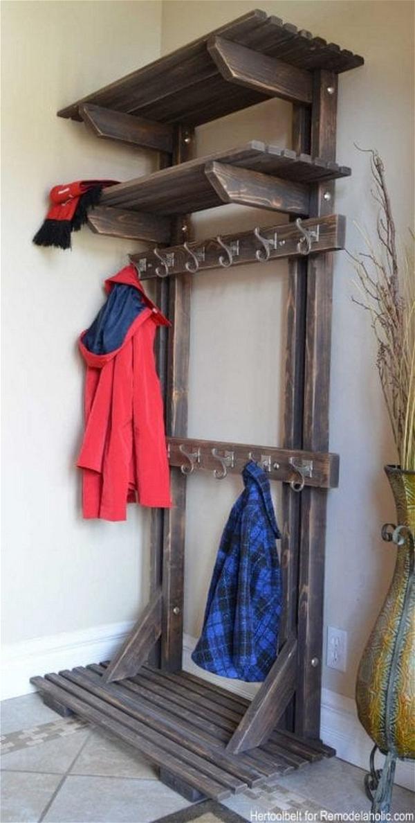 DIY Hall Tree Coat Rack