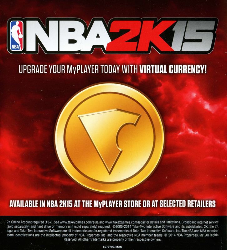 Manual for NBA 2K15 (Xbox One): Back