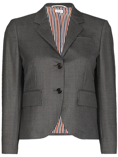 Thom Browne Single-breasted Wool Blazer In Gray