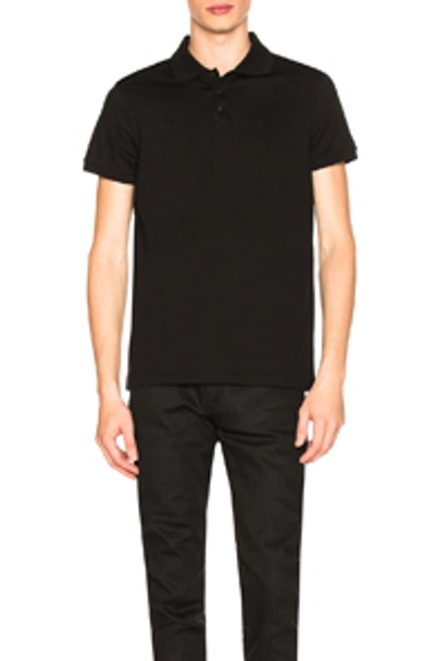 Saint Laurent Short-sleeved Polo Shirt In Noir