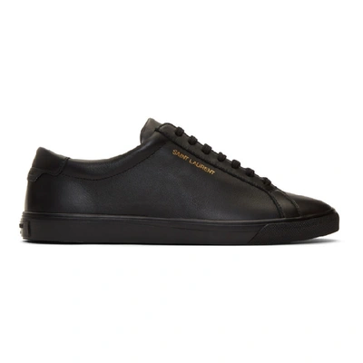 Saint Laurent Black Studded Andy Sneakers In Nero