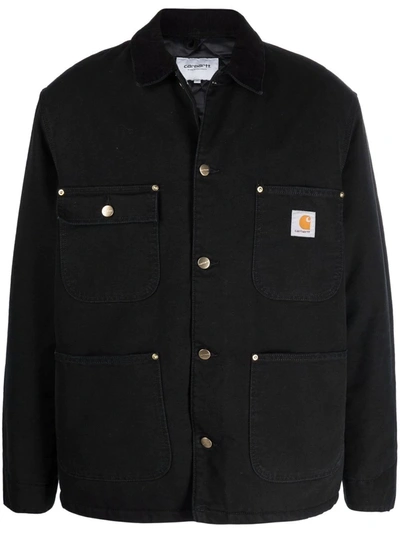 Carhartt Logo-patch Shirt Jacket In Black