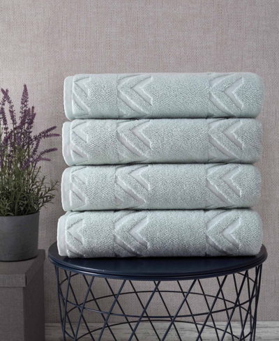 Ozan Premium Home Turkish Cotton Sovrano Collection Luxury Bath Towel Sets, Set Of 4 In Aqua