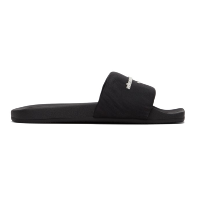 Alexander Wang Black Nylon Pool Slides