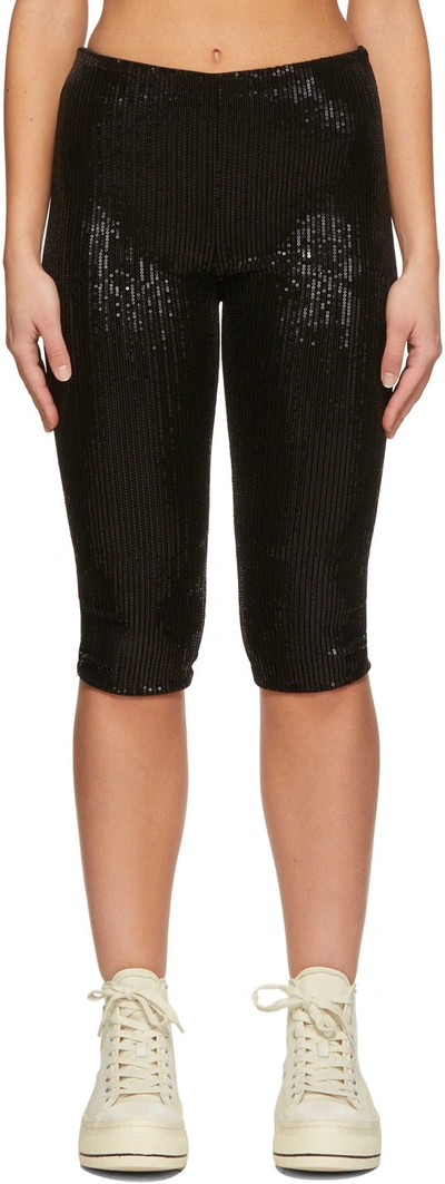 We11 Done Glittered Mesh Biker Shorts In Black