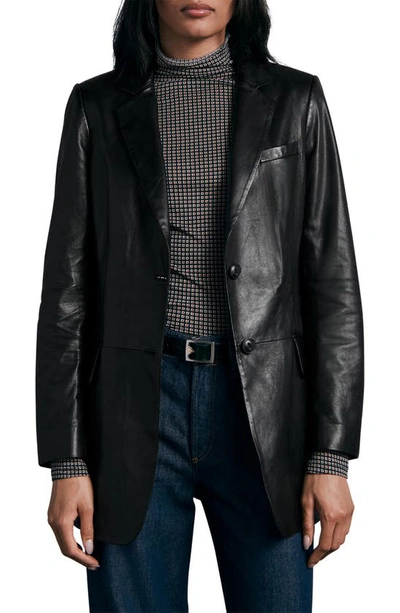 Rag & Bone Icons Charles Leather Blazer In Black