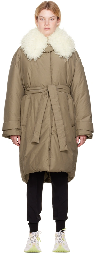 Stella Mccartney Taupe Fff Collar Parka In 2802 Taupe