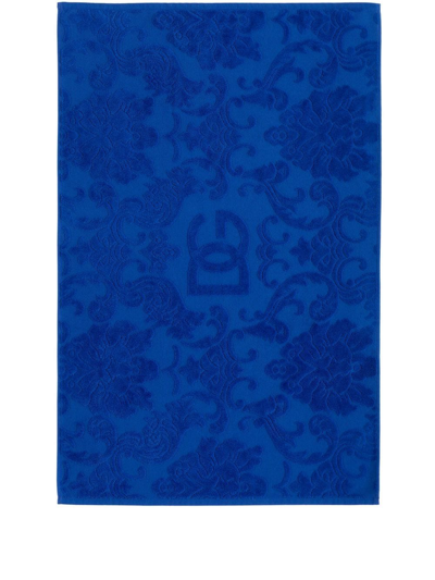 Dolce & Gabbana Cotton Bathmat In Blue