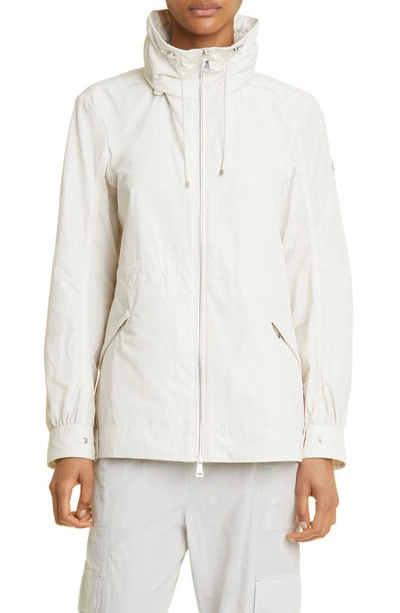 Moncler Enet Gathered Short Parka In Cream