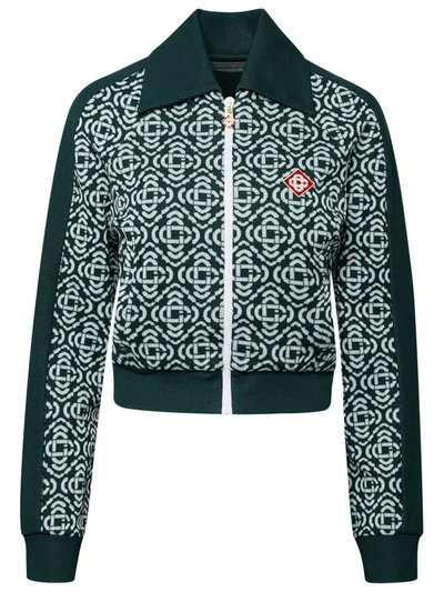 Casablanca Monogram Zip-up Track Top In Green