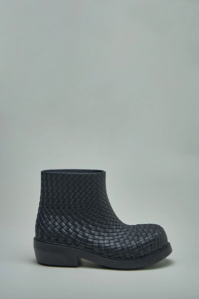 Bottega Veneta Black Rubber Fireman Ankle Boots