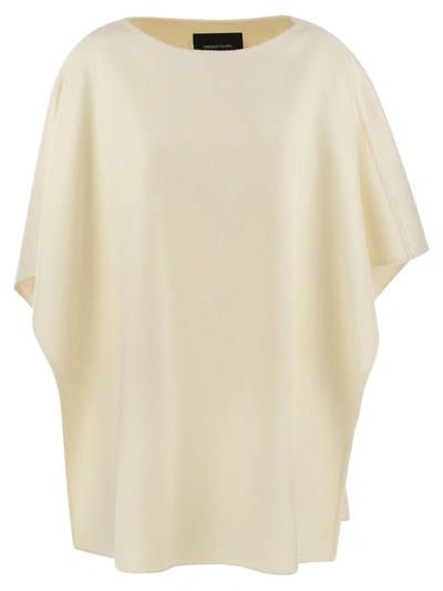 Fabiana Filippi Cashmere Poncho In Beige