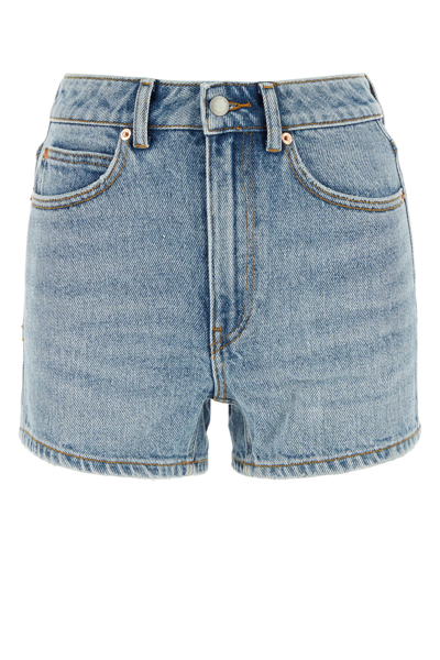 Alexander Wang High-rise Denim Shorts In Blue