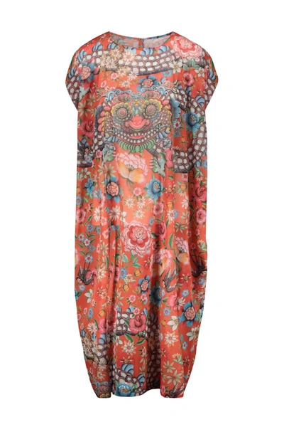 Junya Watanabe Tunic Dress In Printed Cotton In Multicolor