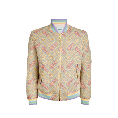 Casablanca Wool Bomber Jacket In Yellow