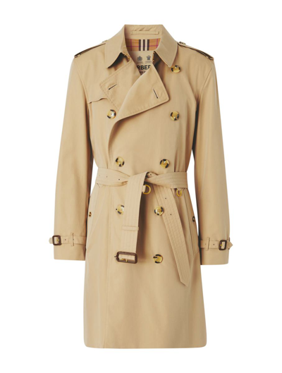 Burberry Kensington Belted Trench Coat In Nude & Neutrals