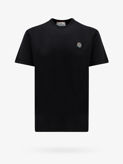 Stone Island Logo Patch T-shirt In Black