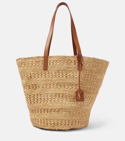 Saint Laurent Panier Medium Raffia Basket Bag In Neutrals