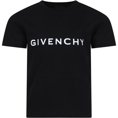 Givenchy Black T-shirt For Kids With Logo